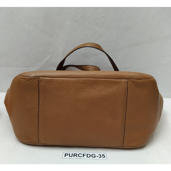 Coach Park Brown Leather Double Handles Zipper Closure Tote Bag - Picture 8 of 16